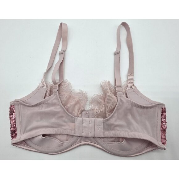 Victoria's Secret Bra Size 32DD Pink Lace Sequin Dream Angel Push-Up Underwire - Picture 6 of 11